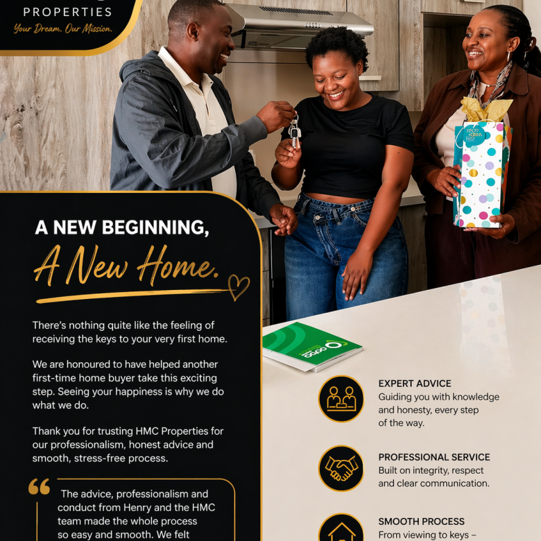🏡 A New Beginning: HMC Properties Hands Over Keys to a First-Time Homeowner